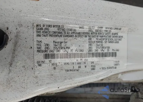2013 Ford Focus Se from USA, damaged, VIN 1FADP3F23DL327087